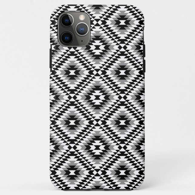 Aztec Stylized BW+Grey Symbol Pattern Case-Mate iPhone Case (Back)