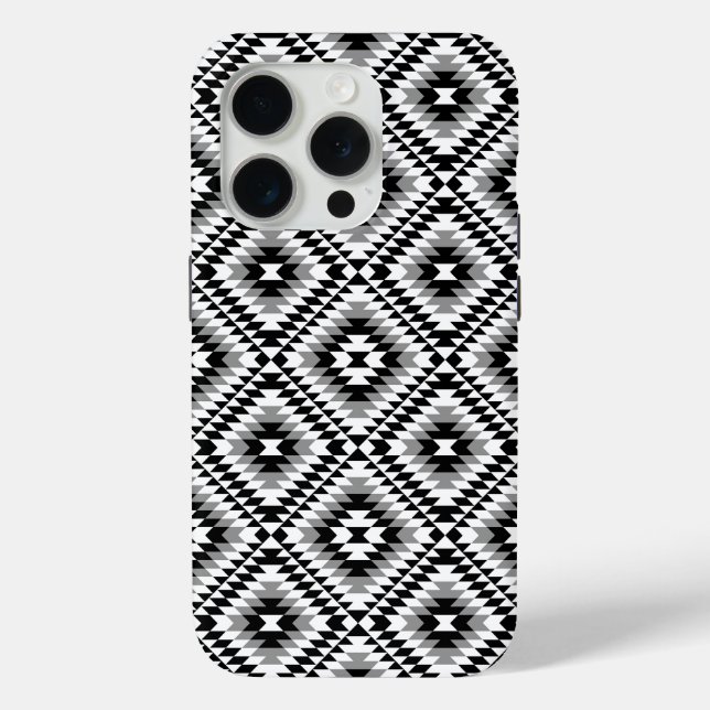 Aztec Stylized BW+Grey Symbol Pattern Case-Mate iPhone Case (Back)