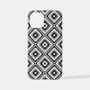 Aztec Stylized BW+Grey Symbol Pattern iPhone 12 Mini Case
