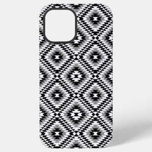 Aztec Stylized BW+Grey Symbol Pattern iPhone 12 Pro Max Case