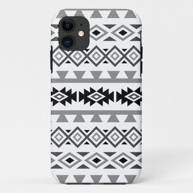 Aztec Stylized Lg Pattern II Monochrome Case-Mate iPhone Case (Back)