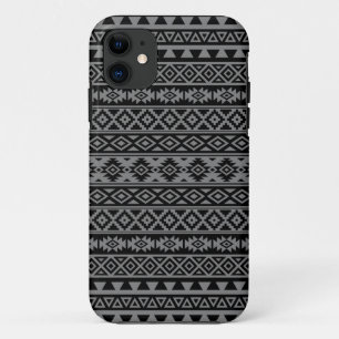 Aztec Stylized Pattern Black & Grey I iPhone 11 Case