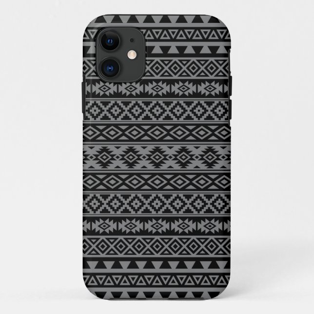 Aztec Stylized Pattern Black & Grey I Case-Mate iPhone Case (Back)