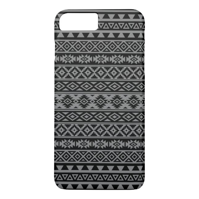 Aztec Stylized Pattern Black & Grey I Case-Mate iPhone Case (Back)