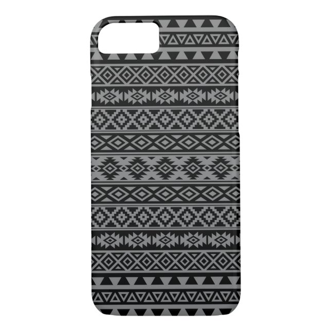 Aztec Stylized Pattern Black & Grey I Case-Mate iPhone Case (Back)