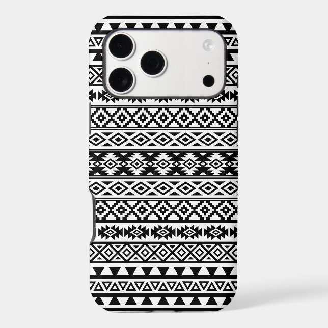 Aztec Stylized Pattern Black & White (Verso)