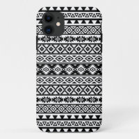 Aztec Stylized Pattern Black & White