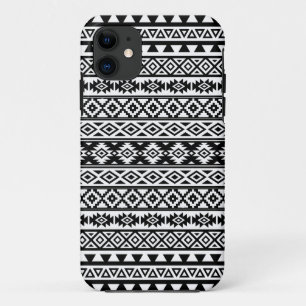 Aztec Stylized Pattern Black & White iPhone 11 Case