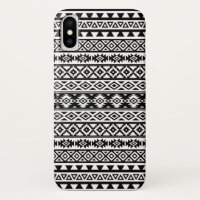 Aztec Stylized Pattern Black & White