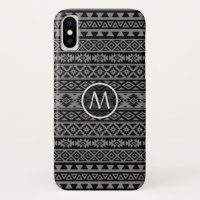 Aztec Stylized Ptn Blk & Grey I (Personalized)