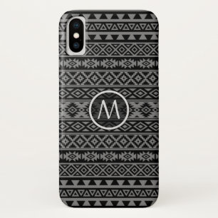 Aztec Stylized Ptn Blk & Grey I (Personalized) Case-Mate iPhone Case