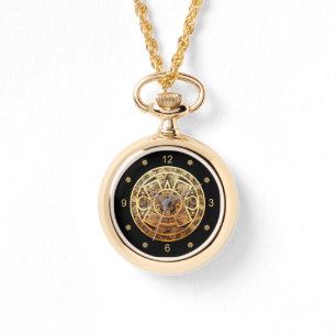 Aztec Sun Calendar ~ Gold & Black ~ Mexico ~ Watch