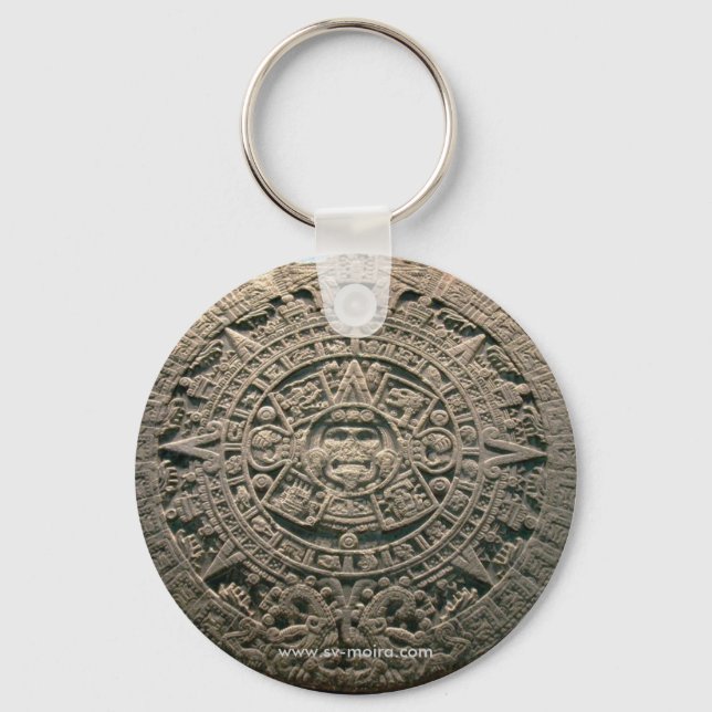 Aztec "Sun calendar," Mexico City Keychain (Front)