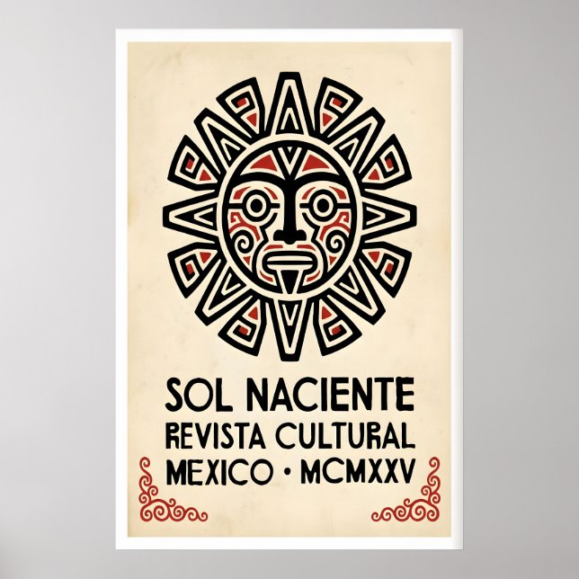 Aztec Sun Print - Geometric Rays, Bold Contrast (Front)