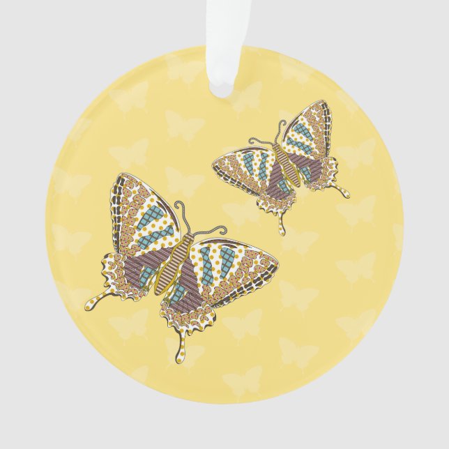 Aztec Swallowtail Acrylic Ornament (Front)