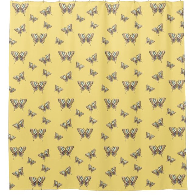 Aztec Swallowtail Shower Curtain (Front)