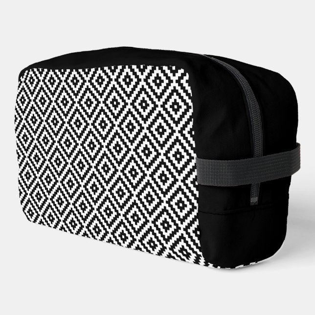 Aztec Symbol Block Pattern BW Dopp Kit (Left Corner)