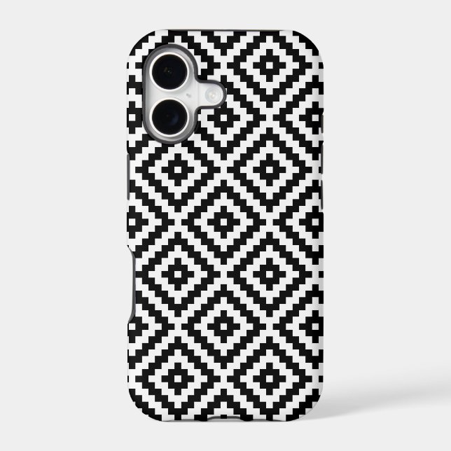 Aztec Symbol Block Ptn Black & White I (Verso)