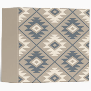 Aztec Symbol Stylized Big Ptn Blue Cream Sand Binder