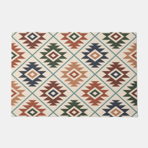 Aztec Symbol Stylized Pattern Colour Mix Doormat