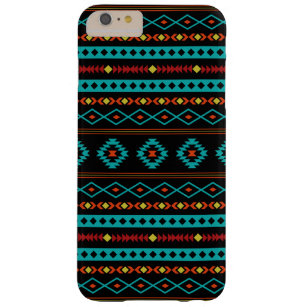 Aztec Teal Reds Yellow Black Mixed Motifs Pattern Barely There iPhone 6 Plus Case