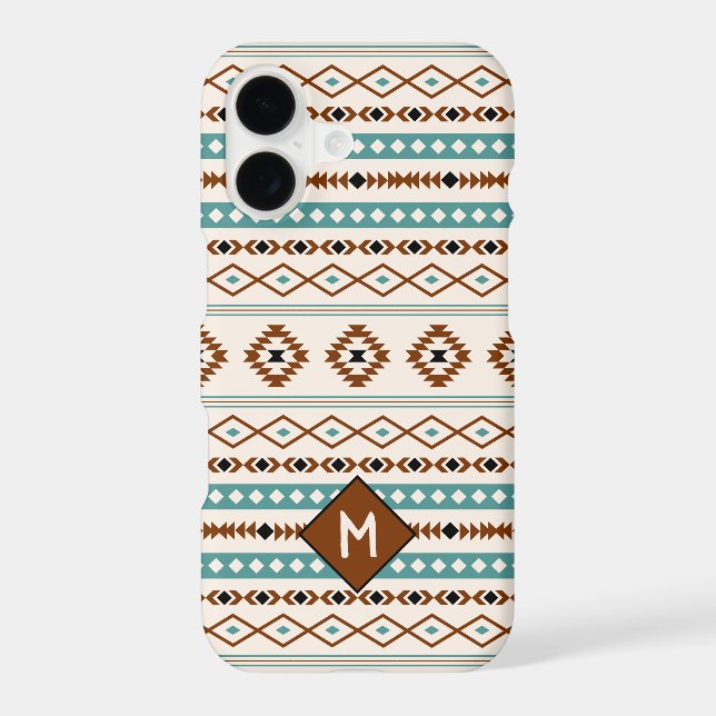 Aztec Teal Ter Blk Cr Mixed Pattern (Personalized) (Back)