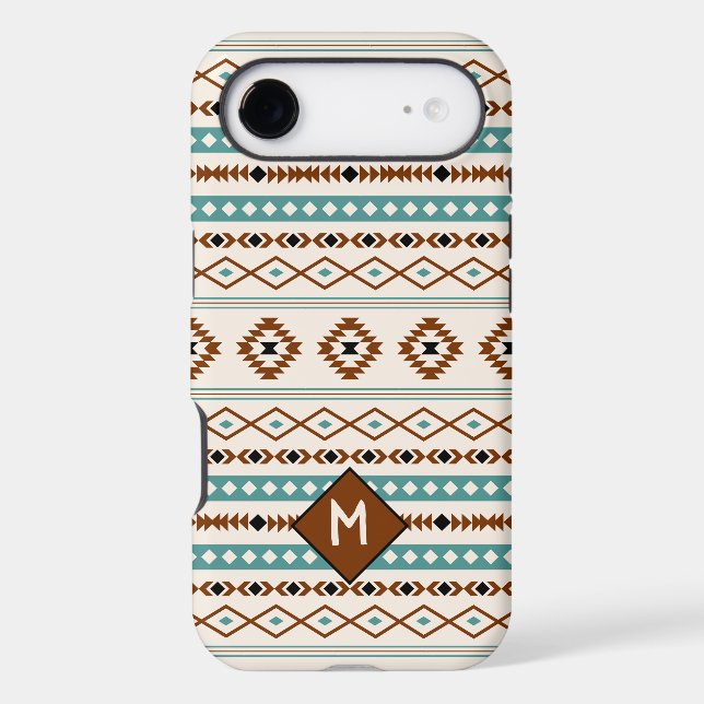 Aztec Teal Ter Blk Cr Mixed Pattern (Personalized) (Back)