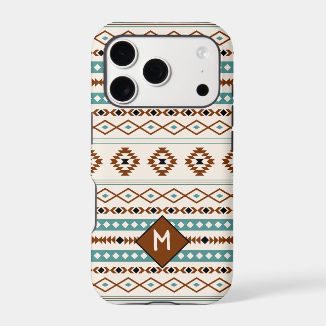 Aztec Teal Ter Blk Cr Mixed Pattern (Personalized) (Back)