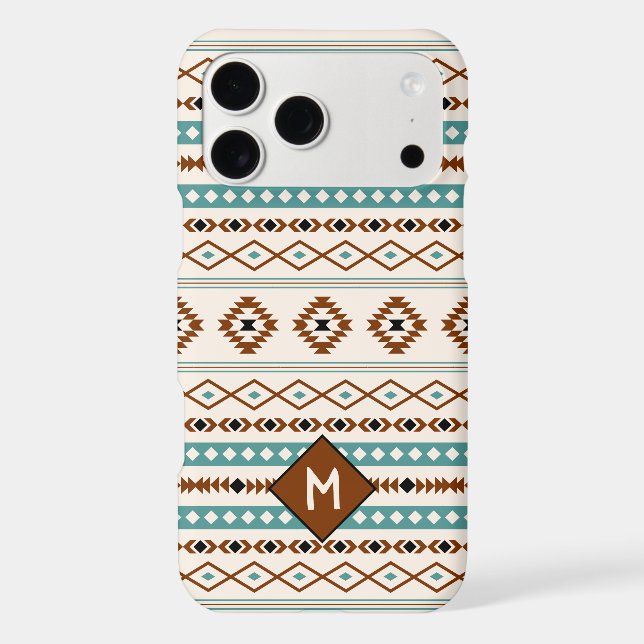 Aztec Teal Ter Blk Cr Mixed Pattern (Personalized) (Back)