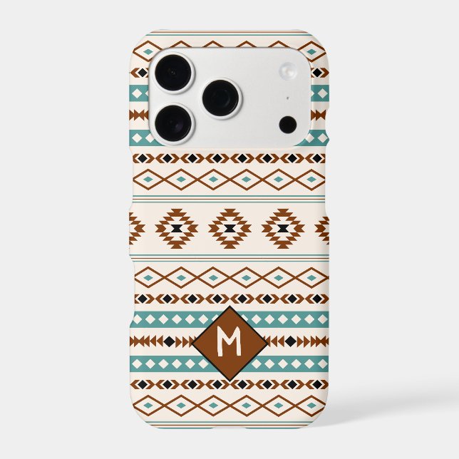 Aztec Teal Ter Blk Cr Mixed Pattern (Personalized) (Verso)