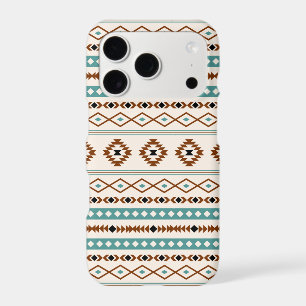 Aztec Teal Terracotta Black Cream Mixed Pattern