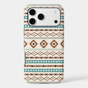 Aztec Teal Terracotta Black Cream Mixed Pattern