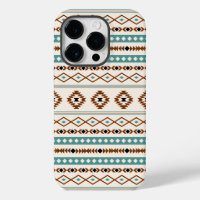 Aztec Teal Terracotta Black Cream Mixed Pattern