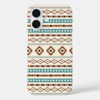 Aztec Teal Terracotta Black Cream Mixed Pattern