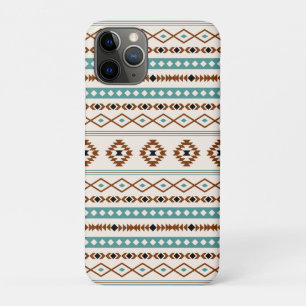 Aztec Teal Terracotta Black Cream Mixed Pattern iPhone 11 Pro Case