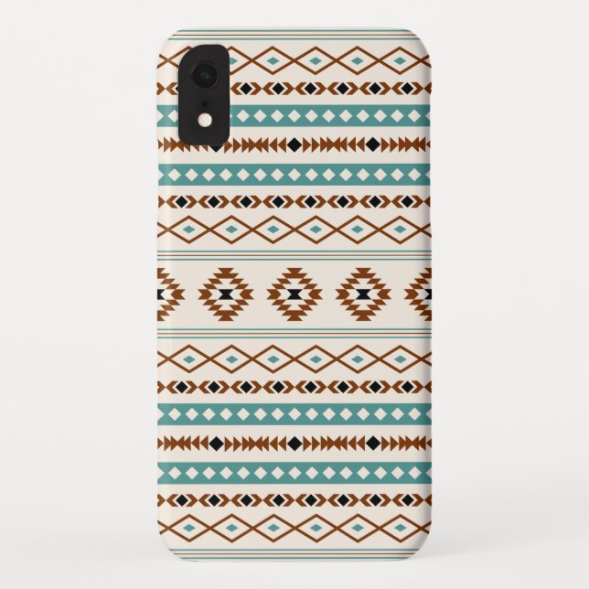 Aztec Teal Terracotta Black Cream Mixed Pattern Case-Mate iPhone Case (Back)