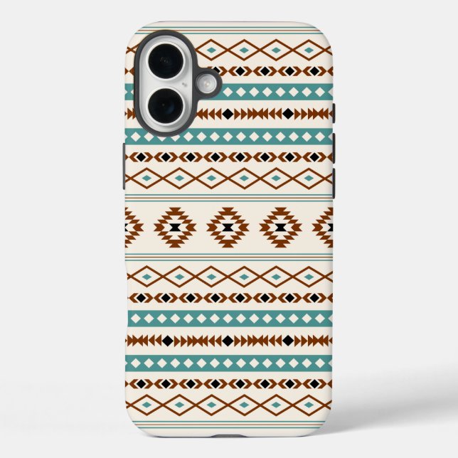 Aztec Teal Terracotta Black Cream Mixed Pattern Case-Mate iPhone Case (Back)
