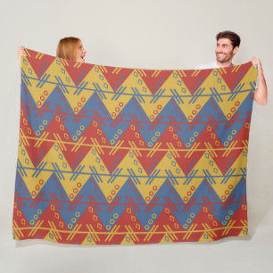 AZTEC TEXTILE FABRIC PATTERN FLEECE BLANKET