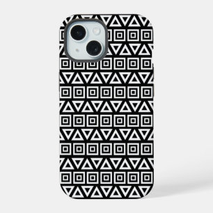 Aztec Triangles+Motif Carré blanc sur noir