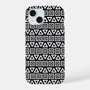 Aztec Triangles+Motif Carré blanc sur noir