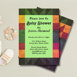 Aztec Tribal Abstract Retro 70's Baby Shower Card