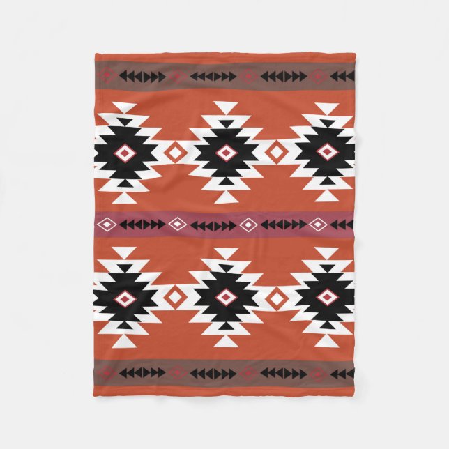 Aztec Tribal Colourful Pattern Fleece Blanket (Front)