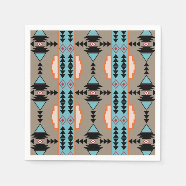 Aztec Tribal Geometric  Napkin (Front)