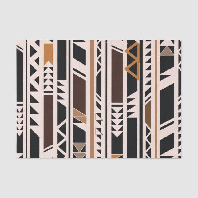 Aztec Tribal Geometric Tissue Paper (Front)