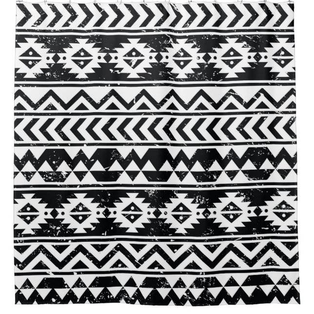 Aztec tribal: grunge white pattern. (Front)