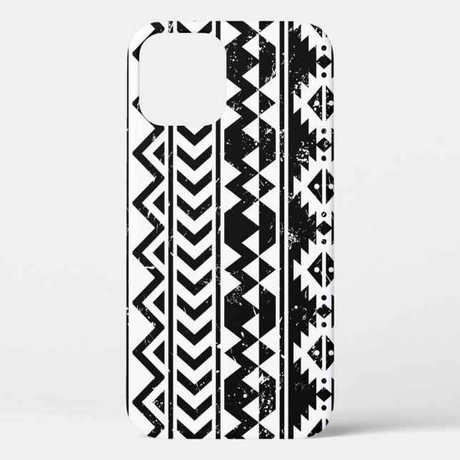 Aztec tribal: grunge white pattern. Case-Mate iPhone case (Back)