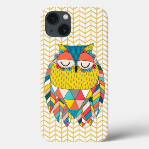 Aztec Tribal Modern Owl Illustration Apple Iphone iPhone 13 Case