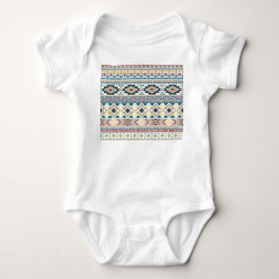 Aztec Tribal Motifs: Geometric Seamless Design Baby Bodysuit