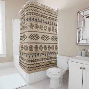 Aztec Tribal Pattern Beige and Gold