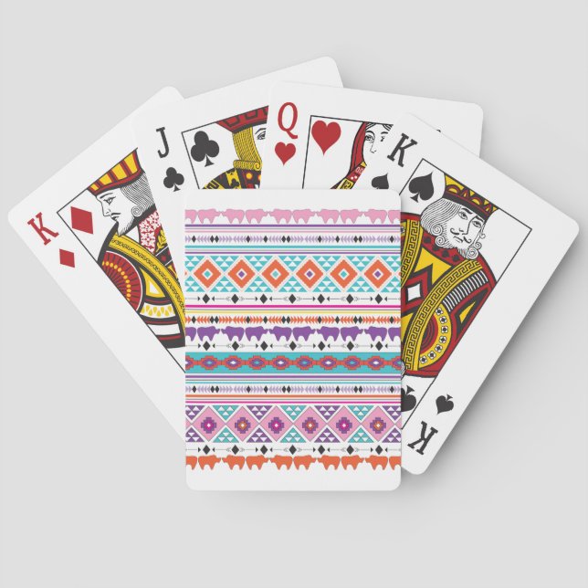 Aztec Tribal pattern graphic Playing Cards (Back)